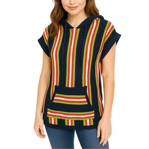 Truly Madly Deeply x Anthropologie Striped Sweater Hoodie Tunic - Size Medium